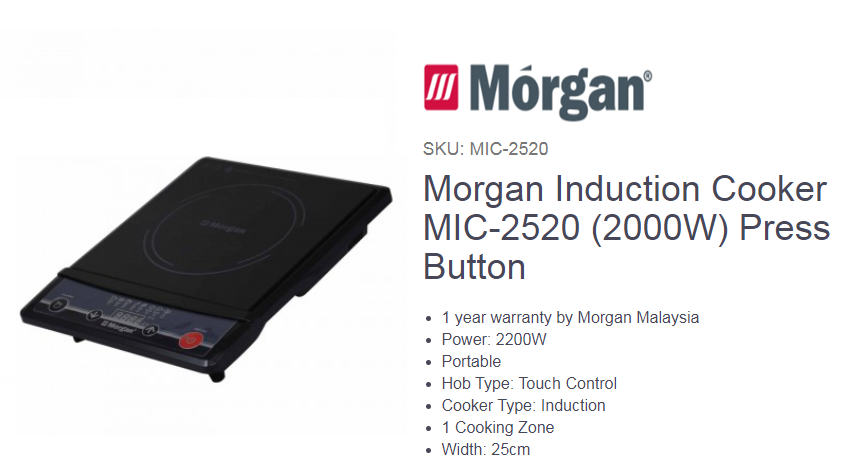 induction cooker morgan