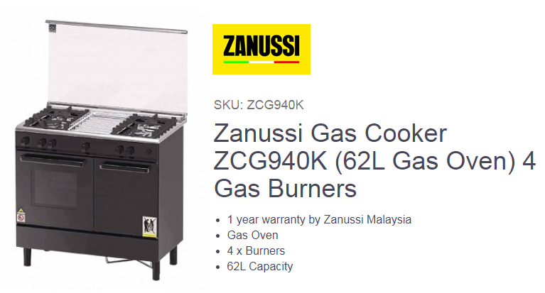 zanussi zcg940k