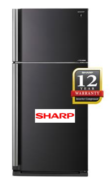 sharp sjp735mbk 2dr fridge 700l